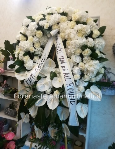 Corona funebre bianca