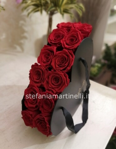 Cuore con rose fresche