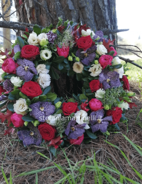 corona funebre con orchidee